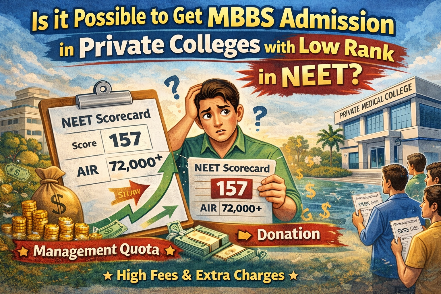 Is it Possible to Get MBBS Admission in Private Colleges with Low Rank in NEET?
